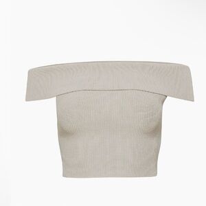 BNWT - BABATON Sculpt Knit Off The Shoulder - Size Medium - Ashen